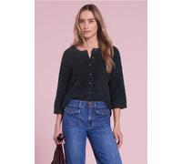 Cardigan douillet à manches 3/4 et col rond