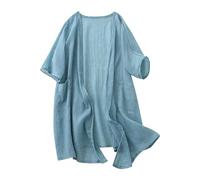 Cardigan en Coton pour Femme Ete Gilet Chic Et Elegant Ample Confortable Veste Grande Taille Ouvert sur Le Devant été Manteau Casual LéGer Fluide Kimono de Plage Vacances Quotidien Pas Cher