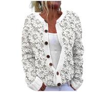 Cardigan en Laine pour Femme - Cardigan surdimensionné avec Boutons - Chaud et coloré - Imprimé - Veste Douillette - Veste épaisse et Chaude - Veste en Laine - Pull en Tricot épais Y2k