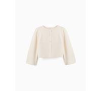 Cardigan en maille de coton à point de lien b&s beige clair 6A