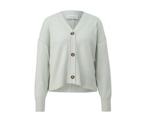 Cardigan en maille de coton avec des dÃ©tails Ã bords roulÃ©s femme COMMA Turquoise 44