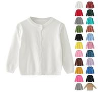 Cardigan en polaire à col rond pour garçons et filles - Pull uni à manches longues pour uniforme scolaire - Pull uni à capuche pour enfants, jaune clair, 3-4 ans