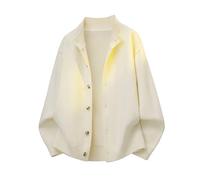Cardigan en tricot côtelé à manches longues pour homme, coupe ajustée, col montant, style classique, pull tricoté, beige, XXL