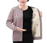 Cardigan en tricot Grandma pour femme d'âge moyen et âgée - Chaud et décontracté, Lighttan, L