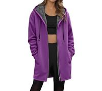 Cardigan épais pour femme - Cardigan à manches longues - Cardigan de Noël long pour l'hiver - Chaud - Veste courte pour femme - Manteaux d'hiver - Manteau chaud pour femme, violet, 4XL