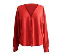 Cardigan Femme Chic et Elegant - Chic et Elegant Décontracté Grande Taille Cardigan Manches Longues Casual Crochet Veste Boutons Léger Mi Saison Gilet