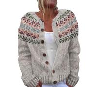 Cardigan Femme Chic Et Elegant - Tee Shirt Femme Coton Hauts Imprimé Shirt Couleur Patchwork Sweat Loose T-Shirt avec Bouton Cardigan Manche Longue Tops Respirant Hauts Automne Sweatshirt