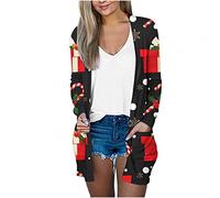 Cardigan Femme Chic Et Elegant Veste Noel Assorti Gilet Long Hiver Chaud Chaud Musical Oversize Pull Moche Noël Pull de Noel Femme Chaude Rigolo Ado Islandais Rennes Rouge XL