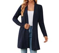 Cardigan Femme Grande Taille Gilet Femme Manches Longues Ete Pull Mi Saison Manteau Ouverte Devant Manteaux Thin Veste Légère Vêtements Mi Long Vetement Décontractés Loungewear Ample Cardigan