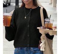 Cardigan femme Juste Masa automne hiver retour à l'école, couleur unie, décontracté, boutons à l'avant, col rond, manches longues, pull L,M,S,XLUnicoloreLaine peignée