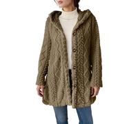 Cardigan Femme Long Gilet à Capuche Veste Automne Hiver Décontractée Boutons Maille Chaude Tricot Oversize Élégant Confort Pull Manches Longues Mode Casual Polyvalente