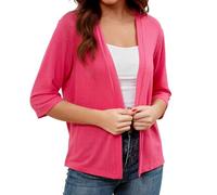 Cardigan Femme Long Gilet Grosse Maille Femme Grosse Maille Dentelle Top Chaud Blouses Automne Manches Longues Haut Sexy Dentelle Sport Cardigan Vêtements 2#Rose Vif S