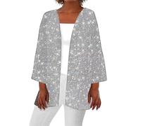 Cardigan Femme Manches Longues Ouvert sur Le Devant Grande Taille Brillant Mode Gilet Chic Basique Décontractés Léger Pas Cher Ample Ete Boléro Cérémonie Mariage Fête Bureau Cocktail Manteaux
