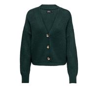 Only Gilet court femme ONLCAROL manches longues col en V tricot extensible Vert foncé XL