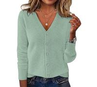 Cardigan Femmes Gilet avec Boutons Et Col en V Léger Et Elégant Manches Longues Veste Tricot 2026 Pull Ouvert Élégant Décontracté Épaule pour Un Style Chic Adapté à Toutes Les Saisons Noir