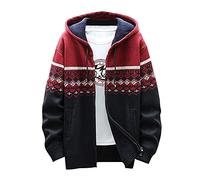 Cardigan Homme Grosse Maille Casual Veste Homme Zippé Sweat A Capuche Homme Veste Interieur Polaire Homme Chic Veste Chauffante Homme Avec Poche Manteau Homme Hiver Laine Blousons Homme Exterieur