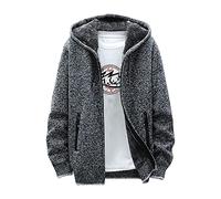 Cardigan Homme Grosse Maille Casual Veste Homme Zippé Veste Chauffante Homme Avec Poche Veste Polaire Homme Pull Homme Chic Sweat A Capuche Homme Manteau Homme Hiver Laine Blousons Homme Exterieur