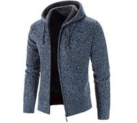 Cardigan Homme Grosse Maille Casual Veste Zippé Sweat A Capuche Polaire Pull Chic Chauffante Poche Manteau Hiver Laine Blouson Exterieur