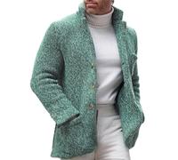 Cardigan Homme Tempérament Tendance Casual Chandail Veste Homme Slim Fit Confortable Chaud Tricotée Chandail Homme Mode Doux Respirable Tricotée Veste Homme D-Green M