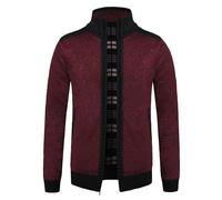 Cardigan Homme Tricoté Automne Chandail Zippée Manche Longue Élégant Et Chic Slim Fit Ouvrez-Front Outwear en Maille Couleur Unie Casual Printemps Hiver Chaud Pull Veste