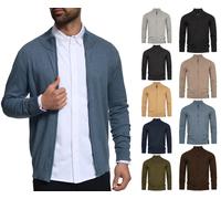Cardigan Indicode pour hommes en maille fine tiède pull zippé hommes coton