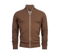 KRONSTADT KSCarlo Cardigan zippé pour homme avec col montant et fermeture éclair | Cardigan en tricot fin pour homme, Monks Robe Mix, M