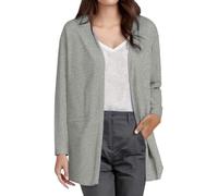 Cardigan léger en coton pour femme - Grande taille - Manches longues ouvert sur le devant - Solide - Basique - Décontracté - Drapé - Cardigan cascade - Vêtement d'extérieur pour femme - Automne et