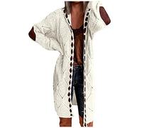Cardigan long pour femme, cardigan en tricot épais pour femme, vestes d'hiver à manches longues, pulls mi-longs, couleur unie, cardigan cascade, cardigan épais en tricot chaud, manteau de chemise