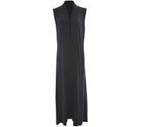 Cardigan long sans manches pour femme avec col, Noir , 52-54