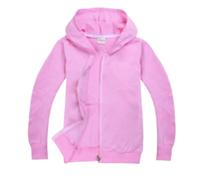 Cardigan pour enfants en coton avec fermeture éclair - Couleur unie - Printemps et automne - Vêtements fins pour filles de l'année - Veste pour fille de printemps, rose, 7-8 ans