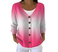 Cardigan pour femme Anorak Cardigan d'automne décontracté en tricot avec fermeture éclair Veste avec ceinture Grande taille Manteau en laine pour femme, rose vif, 3XL