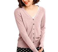Cardigan pour femme - Automne et hiver - Ouvert sur le devant - Col en V - Cardigan pour femme - Manteau pour femme - Vêtements d'extérieur - Cardigan - Veste en tricot de couleur unie, rose, XXL