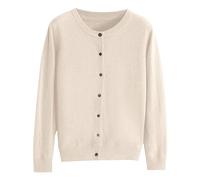 Cardigan pour Femme Automne Printemps À Manches Longues Cardigan Tricoté Drapé Ouverte Devant Chic Et Élégant Décontracté Veste Léger Col Rond en Cachemire Gilets avec Boutons Hiver Manteau
