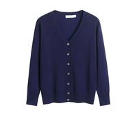 Cardigan pour femme avec col en V pour printemps, automne, hiver, manches longues, tricot de couleur unie, cardigan doux et léger à col ras du cou, noir foncé, 3XL