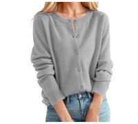Cardigan pour femme Col rond Cachemire Cardigan Boutonnière Décontracté Pull en tricot Vintage Léger Manches Longues Classique Veste Col Rond Cardigan Femmes Cardigans élégants pour l'automne, #A09