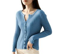 Cardigan pour femme - Veste d'automne décontractée - Mode décontractée - Cardigan léger et respirant - Cardigan en tricot ouvert sur le devant - Cardigan à manches longues - Classique - Avec boutons