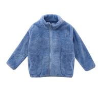 Cardigan pour homme Anime Hiver Solide Manteau Veste avec fermeture éclair Épaissir Vêtements d'extérieur chauds Gilet Garçons, bleu, 5-6 ans