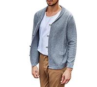 Cardigan pour homme avec tempérament uni, avec boutons, décontracté, confortable et chaud, pull en tricot avec un seul bouton, gris, XXL