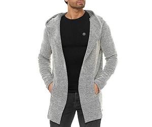 Cardigan pour Homme Manteau Gilet à Capuche Veste Coupe Longue Beige S