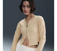 Cardigan près du corps à zip Nike Football FFF Chill Rib pour femme Pale Vanilla/Pale Ivory S (FR 38-40)