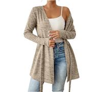 Cardigan Printemps Manches Longues Femmes Col Manches sans Gilet Été Zippé Sweat Polaire Elegant Mi Saison Pull Col Montant Automne Veste Noire Femme Chic Beige XXL