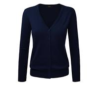 Cardigan Pull Gilet Femme Basic Col V Classique en en Tricot Pull Fine Soft Boutonné