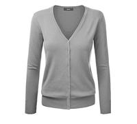 Cardigan Pull Gilet Femme Basic Col V Classique en en Tricot Pull Fine Soft Boutonné