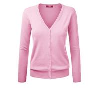 Cardigan Pull Gilet Femme Basic Col V Classique en en Tricot Pull Fine Soft Boutonné