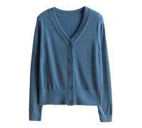 Cardigan quatre saisons à col en V de couleur unie pour femme, Wu Mai Lan, L