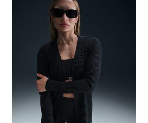 Cardigan slim côtelé Nike Chill Knit pour femme Noir/Noir XS (FR 34-36)