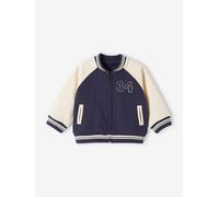 VERTBAUDET Blouson Teddy bébé zippé en Molleton Pop Vintage Bleu Nuit 3M(60CM)
