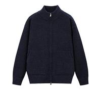 Cardigan tricoté à manches longues avec fermeture éclair sur le devant pour homme, NYH903-bleu, M