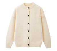 Cardigan tricoté à manches longues pour homme Coupe ajustée Col rond Simple Boutonnage Mode Style Pull Mode Chaud Vêtements d'extérieur, NYH905-Blanc, XXL