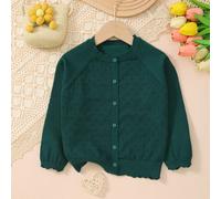 Cardigan tricoté léger de couleur unie pour filles, convient pour le port à la maison, les sorties ou en cadeau pour l'Aïd al-Fitr 11-12Y,13-14Y,2-3Y,3-4Y,4-5Y,5-6Y,7-8Y,9-10YUnicolorePolyester